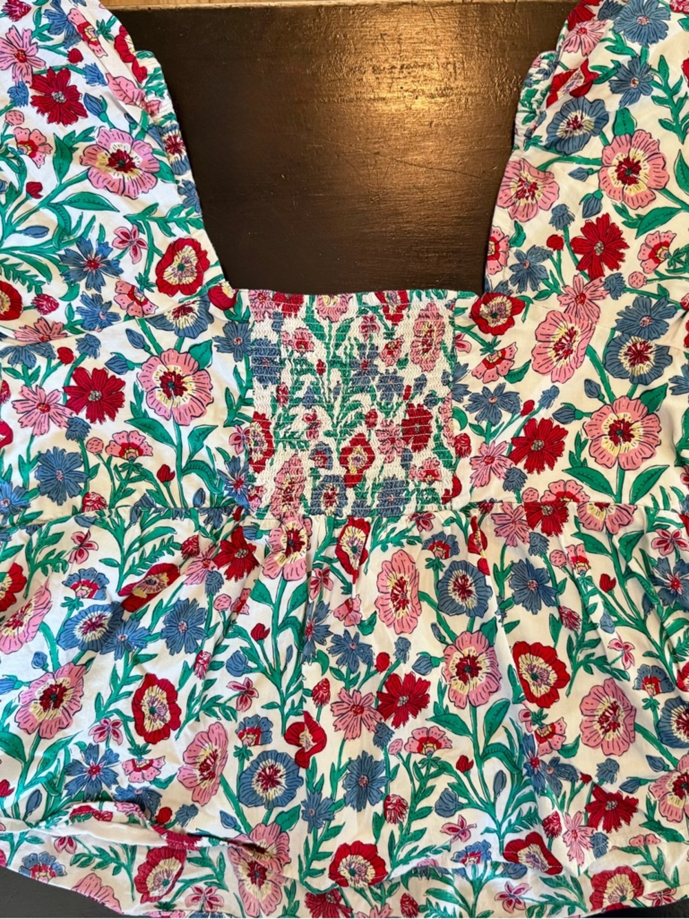 Vineyard Vines Tisbury Floral White Floral Print Puff Sleeves - Picture 5 of 6